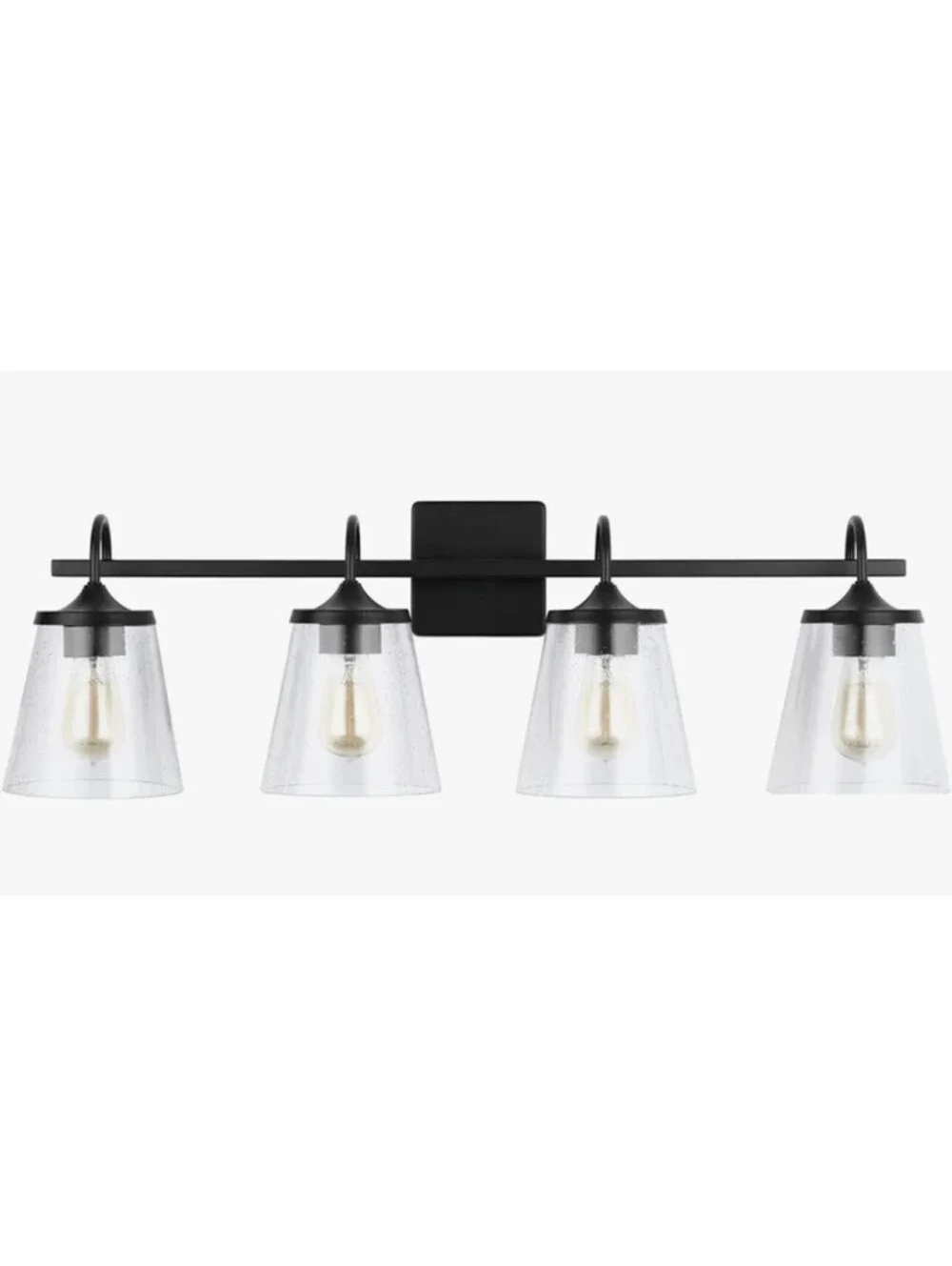Capital Lighting 139142MB-496 Jayne Clear Seeded Glass Black Matte Vanity Light
